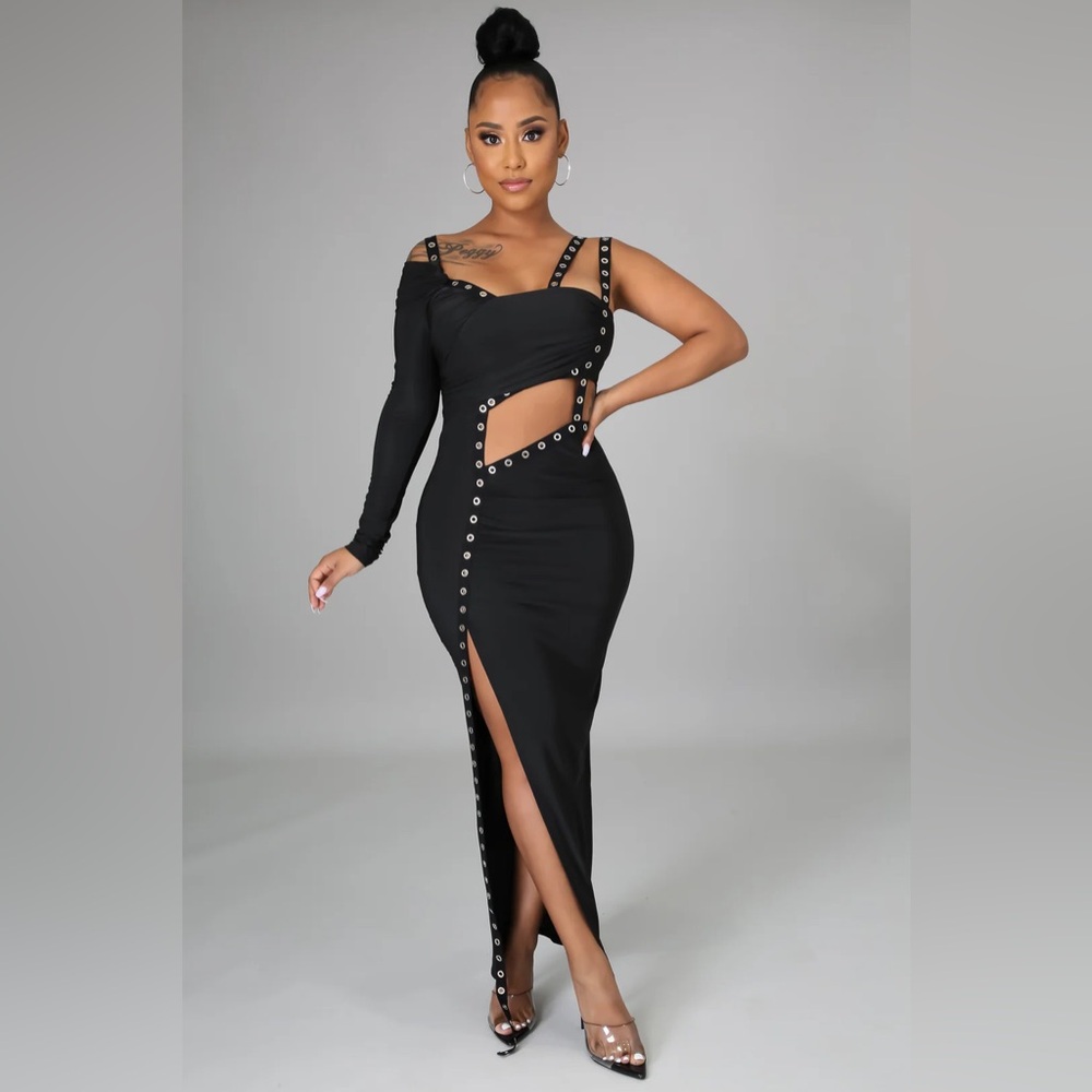 Elegant Black Cutout Dress
